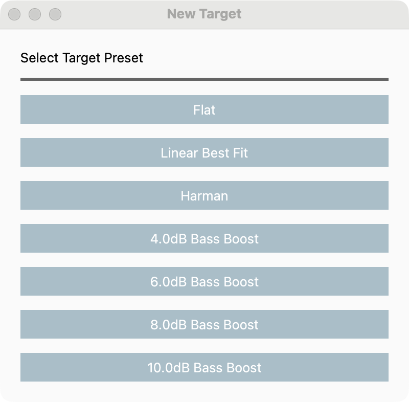 初始 target 選擇對話框